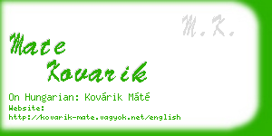 mate kovarik business card