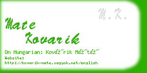 mate kovarik business card